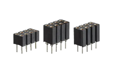 PCT製品 ピンヘッダーFRS-42(T〇) ソケット(丸)2.54mmピッチ ストレート(2列) 接続側φ0.47mmピン/φ0.76mmピン